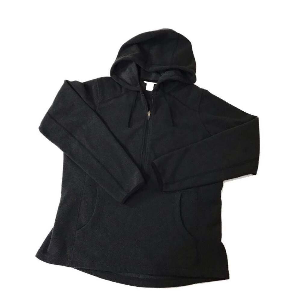 Duluth 1/4 Zip Fleece Hoodie Charcoal Gray Women's M Outdoors